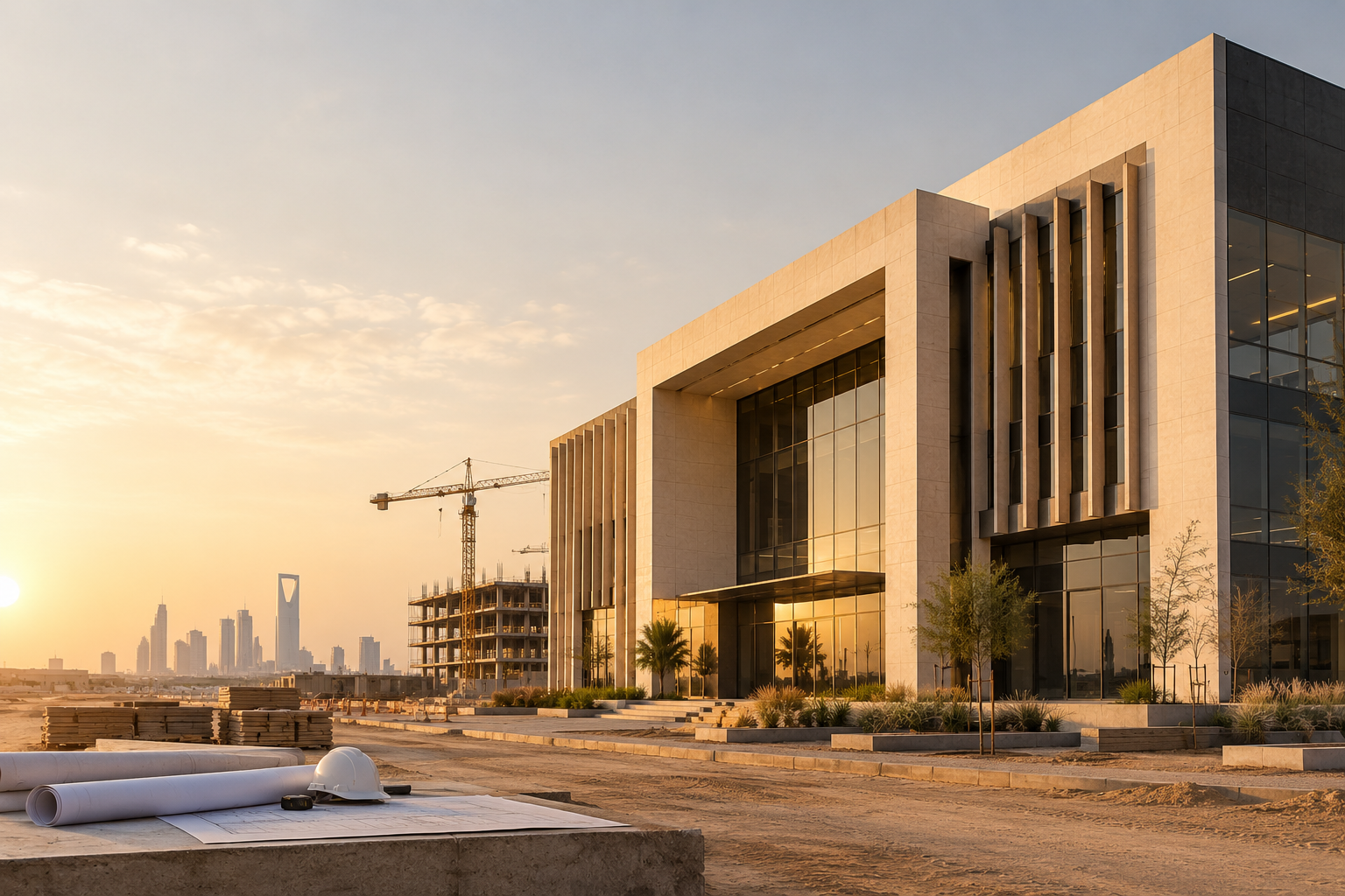 تصميم معماري حديث لمبنى في السعودية